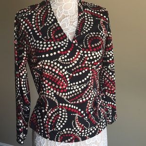 Jones New York Long sleeve blouse surplice wrap